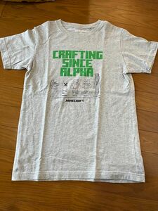 160 半袖Tシャツ Tシャツ　マイクラ　マインクラフト ユニクロ　UT キッズ　グレー