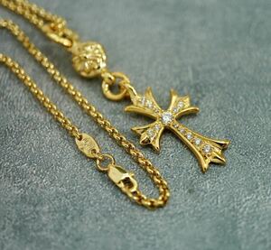  Chrome Hearts /1 мяч Thai колено CH Cross подвеска / custom pave/ мяч цепь /22K/ in voice /CHROME HEARTS