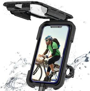 mazon.co.jp 限定】スマホホルダー 自転車 防水 スタンド 防振 バイク用 携帯 スマートフォン 撮影 360度回転 ス