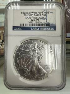 シルバーイーグル銀貨 NGC MS69 EARLY RELEASE 完全未使用 アメリカ 古銭 硬貨 貨幣 お金 スラブコイン PCGS 金貨 骨董品