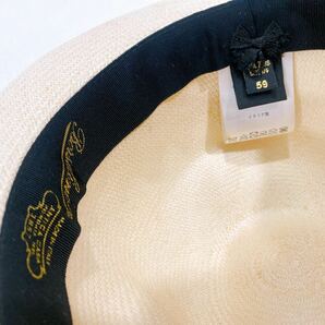 (送料込み)イタリアBORSALINO ボルサリーノ 帽子 表記サイズ 59ハット パナマハット 麦わら帽子 の画像5