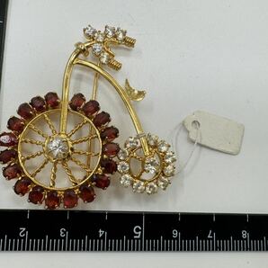 【0436】ヴィンテージ アクセサリー ガーネット 宝石 ブローチ 1円からの画像1