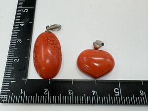 [0402] Vintage accessory red .... coral pendant 1 jpy from 