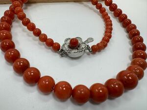 [0407] Vintage accessory red .... coral necklace 50cm 1 jpy from 