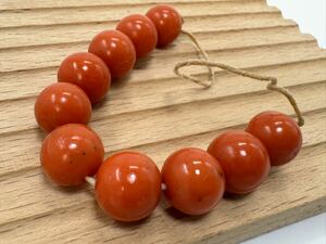 [0439] Vintage accessory .. coral circle sphere unset jewel 11.5g kimono small articles 1 jpy from 