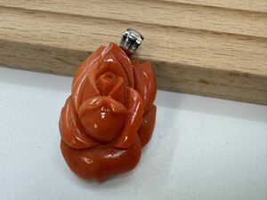 [0440] Vintage accessory .. coral pendant 1 jpy from 