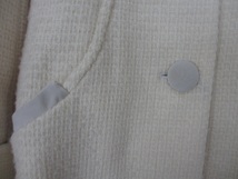 MINIMUMミニマム(株)ワールド製品オフホワイト長袖コート左右ポケット付ボタンビロード素材毛玉有り袖ダブルデザインロングコート_画像5