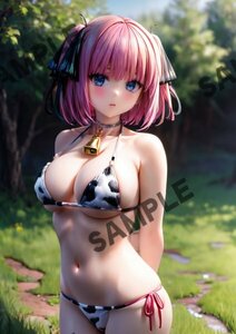 【五等分の花嫁 中野二乃】3D 2.5次元 フィギュア風 高画質 A4ポスター 光沢紙 同人 イラスト 美少女 巨乳 アート 中野 二乃 NN052510