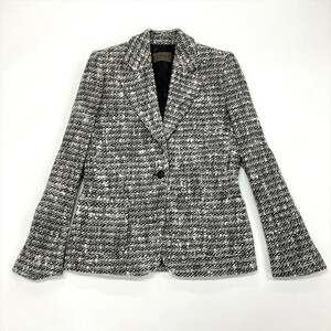  Loewe LOEWE твид tailored jacket шерсть черный 40 подкладка дыра грамм женский 