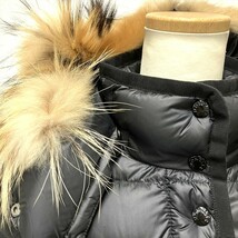 モンクレール MONCLER HERMINE FUR エルミンヌ ファー ダウンジャケット ナイロン ブラック SS（XS） レディース_画像6