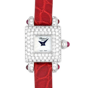  Chopard Chopard 13/6636/21 Classics k air wristwatch K18WG diamond bezel ruby lady's 