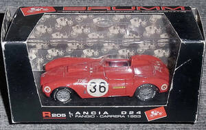 R205 1/43 Lancia D24 fan geo 36 number car 1953 Mexico LUNCIA BRUMM