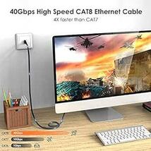 Cat 8 LAN ケーブル 2M，Ciwoda 屋外、屋内用ナイロン編組 Cat 8 ケーブル S/FTP、ヘビーデューティー2_画像2