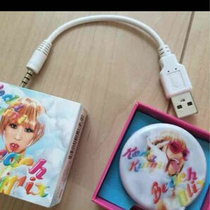 非売品！！倖田來未 缶バッチ音楽再生プレイヤー USB ケーブル 充電器