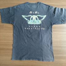 AEROSMITH NINE LIVES TOUR 97-98 Tシャツ 古着 Lサイズ / エアロスミス GUNS N' ROSES METALLICA _画像2