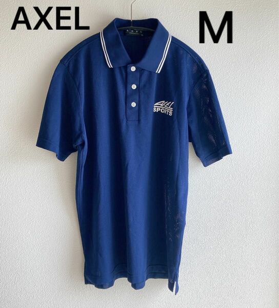 AXEL アクセル つるや 日本製 メンズゴルフウエア 半袖 ポロシャツ 半袖ポロシャツ GOLF ブルー 