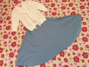 [ summer thing 300 jpy start being carried out ].... light blue light blue mi leak height skirt Flare 67 11 number L