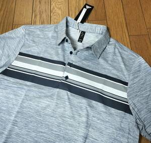 （物42）新品　アディダス　ゴルフ ポロシャツ　HR7994　グレー　メンズL