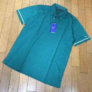 （物31）新品　ミズノ　ゴルフ　吸汗速乾　ポロシャツ　52JA905235　緑　グリーン　メンズXL