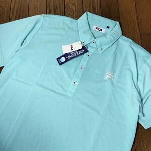 新品　フィラ　ゴルフ　ボタンダウン　ポロシャツ　749-649　ライトブルー　メンズM
