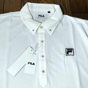 新品　フィラ　ゴルフ　ボタンダウン　半袖ポロシャツ　749-649　白　ホワイト　メンズM