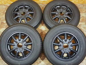 ★美品★145/80R12 4.5J+42 4H100 人気 FABULOUS BARONE MC-9 中古 ホイール バリ溝 タイヤset 1台分 LT規格適合 軽トラ 軽箱 ドレスアップ