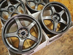 ★軽量★18inch 9.5J+38 5H114.3 新品 人気5本スポーク TRACER GT-V 1台分 S13 S14 S15 180SX JZX90 JZX100 Z33 Z34 R34 Made in JAPAN