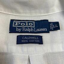 100円スタート90s polo by ralph lauren caldwell コットン100 ホワイト 白 半袖 オープンカラーシャツ ビンテージ ポロバイラルフローレン_画像6