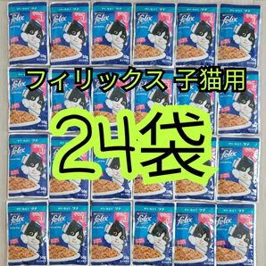 【24袋】フィリックス パウチ 子ねこ ゼリー仕立て ツナ やわらかグリル