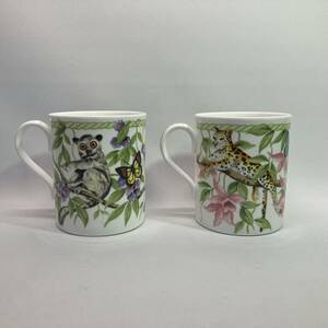 ★1円〜 ROYAL WORCESTER RAINFORESTS アニマル ロイヤルウースター 18-2 34-2 カップ2客 コップ マグカップ 