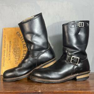 REDWING US 10D (28cm) engineer boots PT91 2268 curve buckle embroidery tag feather tag Red Wing boots Work boots simple cleaning being completed 