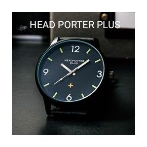 【未使用品】腕時計 アナログ　HEAD PORTER PLUS ブラックメタル仕様 BIGサイズ腕時計