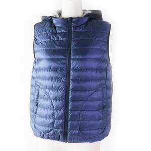  ultimate beautiful goods *Herno hell noPI0042B-12020-9248 with a hood . light down vest navy 14A( lady's XS) regular goods lady's 
