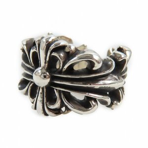 極美品●CHROME HEARTS クロムハーツ ダブルフローラルクロスリング SV925 アクセサリー リング・指輪 シルバー 14号相当 重量16.2g