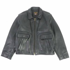 極美品□VANSON バンソン ZIPUP シングル ライダースジャケット レザーブルゾンジャケット バイカージャケット ブラック 44 USA製 メンズ