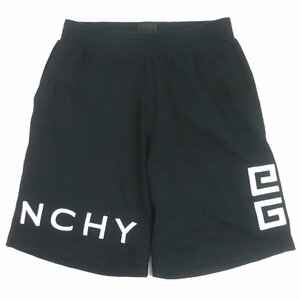 美品□GIVENCHY ジバンシィ BM50WC3Y6U コットン 4G ロゴエンブロイダリー バミューダパンツ ショートパンツ ブラック L 正規品 メンズ