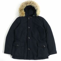 良品□ウールリッチ 1202040 ARCTIC PARKA フーデッド WZIP/ロゴボタン ダウンジャケット 紺 XS 正規 日本サイズS相当_画像1