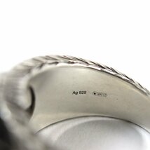 極美品○グッチ 455302 アラベスクリング AG925 インターロッキングG GGロゴ リング・指輪 シルバー 23号 イタリア製 重量13.6g メンズ_画像9