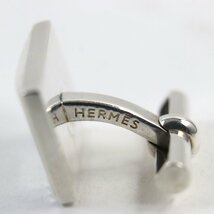 良品○HERMES エルメス AG925 カデナモチーフ Hロゴ スクエアフォルム カフスボタン/カフリンクス シルバー 重量19.2g メンズおすすめ_画像8