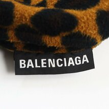 良品●BALENCIAGA バレンシアガ 18AW 532673 オーバーサイズ レオパード ロゴ刺繍入 ジップアップ フリースジャケット ブラウン S 正規品_画像7