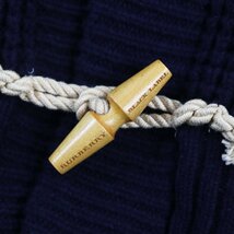 極美品●BURBERRY バーバリーブラックレーベル ロゴプレート付き ショールカラー ニットダッフルジャケット カーディガン 紺 3 正規品_画像5