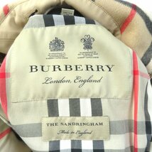 良品△BURBERRY バーバリー サンドリンガム 裏地ノバチェック柄 カシミヤ混ライナー ベルト付き トレンチコート 黒 36 正規品 レディース_画像7