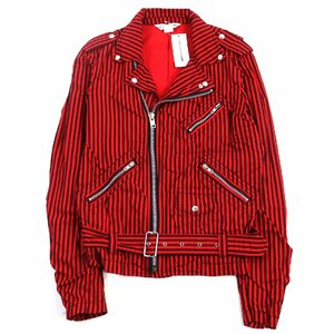  unused goods 0 Comme des Garcons shirt regular price 143000 jpy FI-J002 Zip up rider's jacket / shirt blouson red group L. made regular goods 