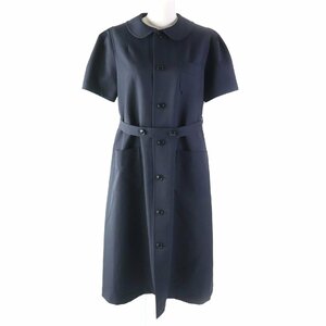  ultimate beautiful goods * Toriko Comme des Garcons TE-O004 belt attaching circle collar short sleeves shirt One-piece / long One-piece navy S made in Japan regular goods lady's 