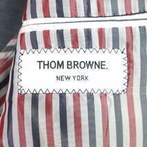 極美品▼THOM BROWNE トムブラウン 定価376200円 MSC007H ウール ショートスリーブ テーラードジャケット グレー 1 日本製 正規品 メンズ_画像6