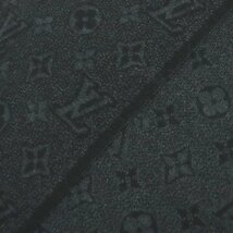 極美品□ルイヴィトン 定価70400円 2021年製 M73468 マイ・モノグラム・エクリプス ウール ロゴ刺繍 マフラー 黒 伊製 正規品 メンズ_画像4