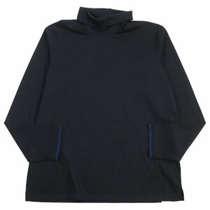 未使用品●HERMES エルメス 23AW Piqures Sellier ピキュールセリエ タートルネック 長袖Ｔシャツ ブラック イタリア製 正規品 メンズ