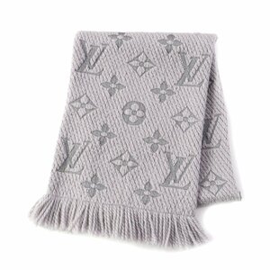 人気★LOUIS VUITTON ルイヴィトン 17年製 M74742 ロゴマニア シルク混 グリペルル モノグラム ニットマフラー 伊製 正規品 レディース