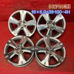 【送料無料】中古 トヨタ ist純正 16x6.0+39 100-4H アルミホイール4本SET【46031745】