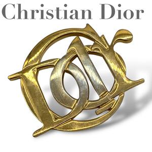  Christian Dior брошь эмблема Logo Gold аксессуары 